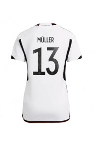 Fotbalové Dres Německo Thomas Muller #13 Dámské Domácí Oblečení MS 2022 Krátký Rukáv